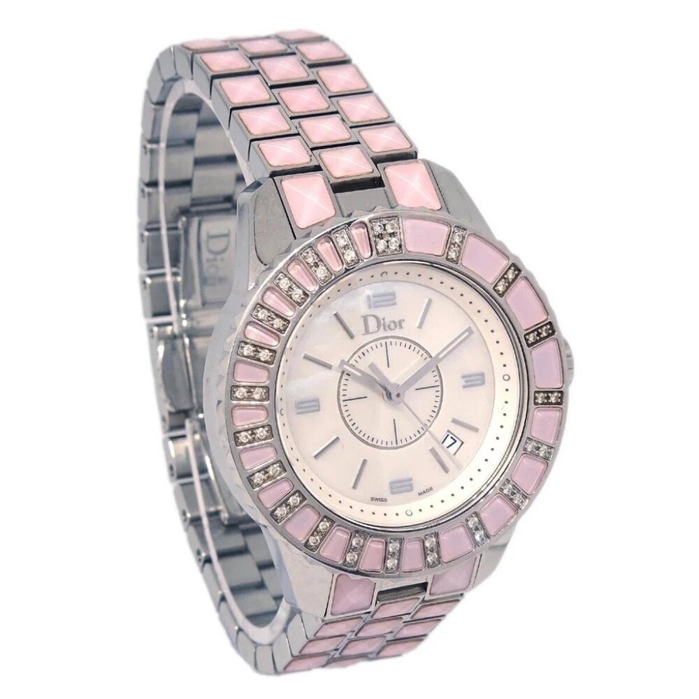 Christian Dior CD113110 Crystal Quartz Watch SS Diamond